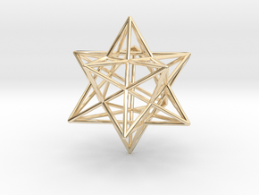 Stellated Dodecahedron 35mm in 14K Yellow Gold