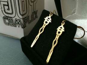 "I Love You" Sound Wave Earrings in Natural Bronze