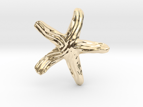 Groovy Twisty Starfish Earring in 14K Yellow Gold