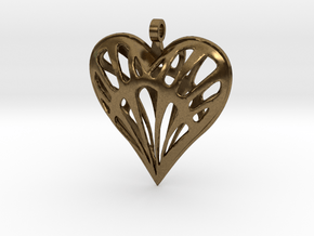 Heart Nouveau Pendant in Natural Bronze