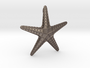 Starfish Pendant in Polished Bronzed Silver Steel