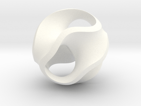 Gyroid Pendant in White Processed Versatile Plastic