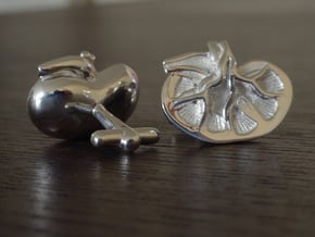 Anatomical Kidney Cufflinks in Polished Silver