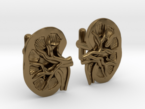Anatomical Kidney Cufflinks in Polished Bronze