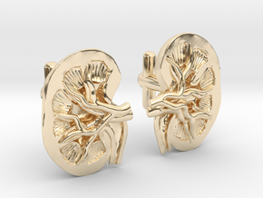 Anatomical Kidney Cufflinks in 14K Yellow Gold
