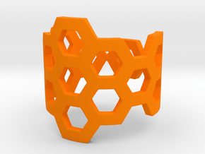 Polyaromatic Hydrocarbon Ring (Size 8) in Orange Processed Versatile Plastic