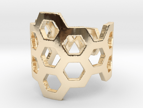 Polyaromatic Hydrocarbon Ring (Size 8) in 14K Yellow Gold