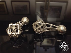 Tricube Cufflinks in Polished Silver