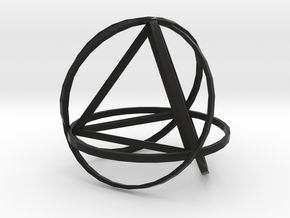 Tetrahedron inside rings in Black Natural Versatile Plastic