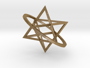 Double tetrahedron in Polished Gold Steel