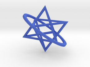 Double tetrahedron in Blue Processed Versatile Plastic
