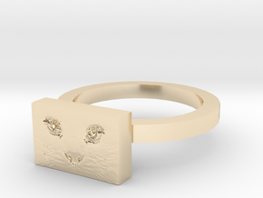 Cat Face Ring in 14K Yellow Gold