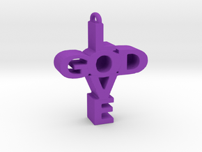 LOVE GOD in Purple Processed Versatile Plastic