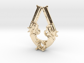 Dueling Pistols Stone in 14K Yellow Gold