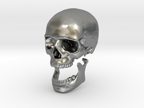 42mm 1.65in Human Skull Crane Schädel че́реп in Natural Silver