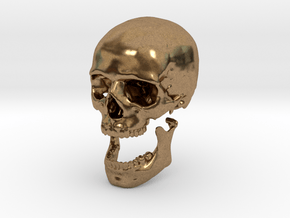 42mm 1.65in Human Skull Crane Schädel че́реп in Natural Brass