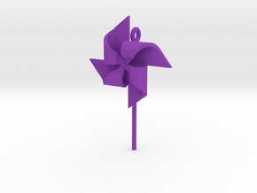 Pendant Pinwheel in Purple Processed Versatile Plastic