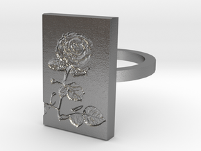 Rose Ring 3 in Natural Silver