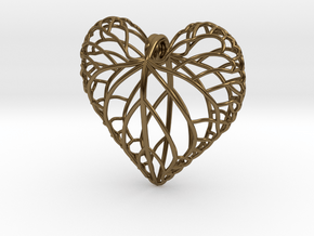 Viola leaf heart in Polished Bronze