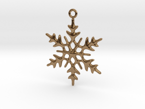 Little Romantic Snowflake Pendant in Natural Brass
