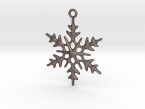 Little Romantic Snowflake Pendant in Polished Bronzed Silver Steel