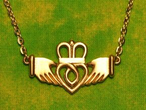 Claddagh Pendant in Natural Brass