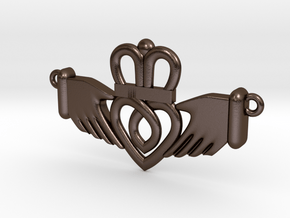 Claddagh Pendant in Polished Bronze Steel
