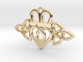 Claddagh Triquetra Pendant in 14K Yellow Gold