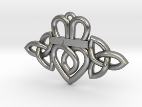 Claddagh Triquetra Pendant in Natural Silver
