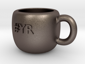 #YR Mug in Polished Bronzed Silver Steel