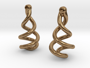 Helixial Circular Ear Rings in Natural Brass