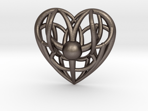Awakened Heart Pendant in Polished Bronzed Silver Steel
