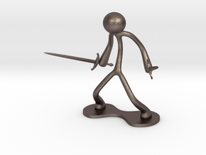 MTI Stickman-poses05 in Polished Bronzed Silver Steel