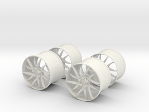 18x12 BBS Wheel Set #1  1/25 Scale in White Natural Versatile Plastic