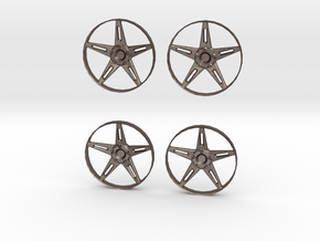 5-Spoke Insert #01 for 18" Modular Wheel in Polished Bronzed Silver Steel
