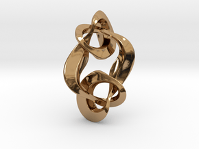 Double Knot Pendant 35mm in Polished Brass
