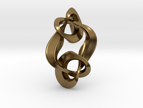 Double Knot Pendant 35mm in Polished Bronze