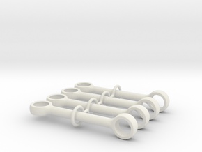 5m Pushrod 90 Degrees in White Natural Versatile Plastic