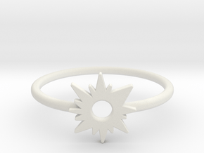 Sun Midi Ring in White Natural Versatile Plastic