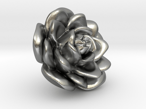 Medium Size Rose  in Natural Silver