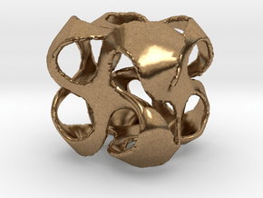 Cuboid pinwheel pendant in Natural Brass