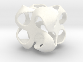 Cuboid pinwheel pendant in White Processed Versatile Plastic