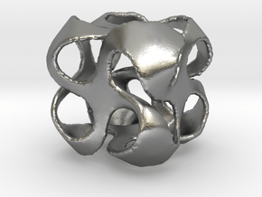Cuboid pinwheel pendant in Natural Silver