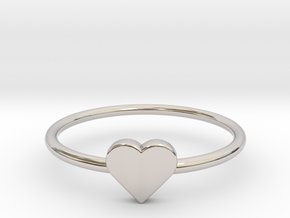 Knuckle Ring with heart, subtle and chic. in Platinum