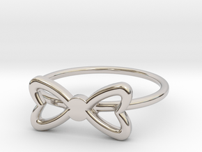 Knuckle Bow Ring, subtle and chic. in Platinum