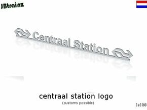 Amsterdam Central Station logo (n-scale) in Tan Fine Detail Plastic