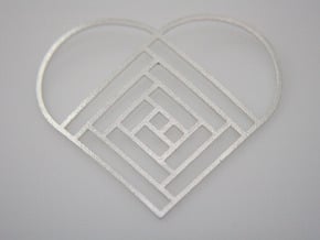 Quilt Block Log Cabin Pendant - Heart Edition in Natural Silver