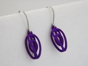Miniature Aerial Earrings in Purple Processed Versatile Plastic
