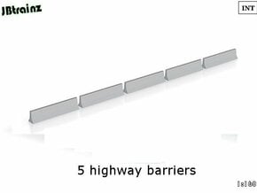 5 Highway Barriers (1:160) in Tan Fine Detail Plastic