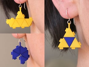 Triangle Block Earrings in Yellow Processed Versatile Plastic